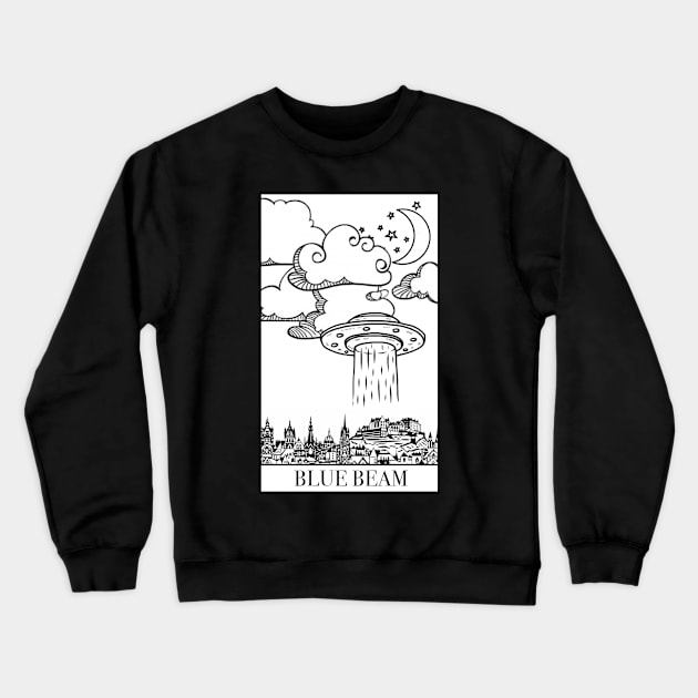 Blue Beam Crewneck Sweatshirt by psychedelic-exorcist